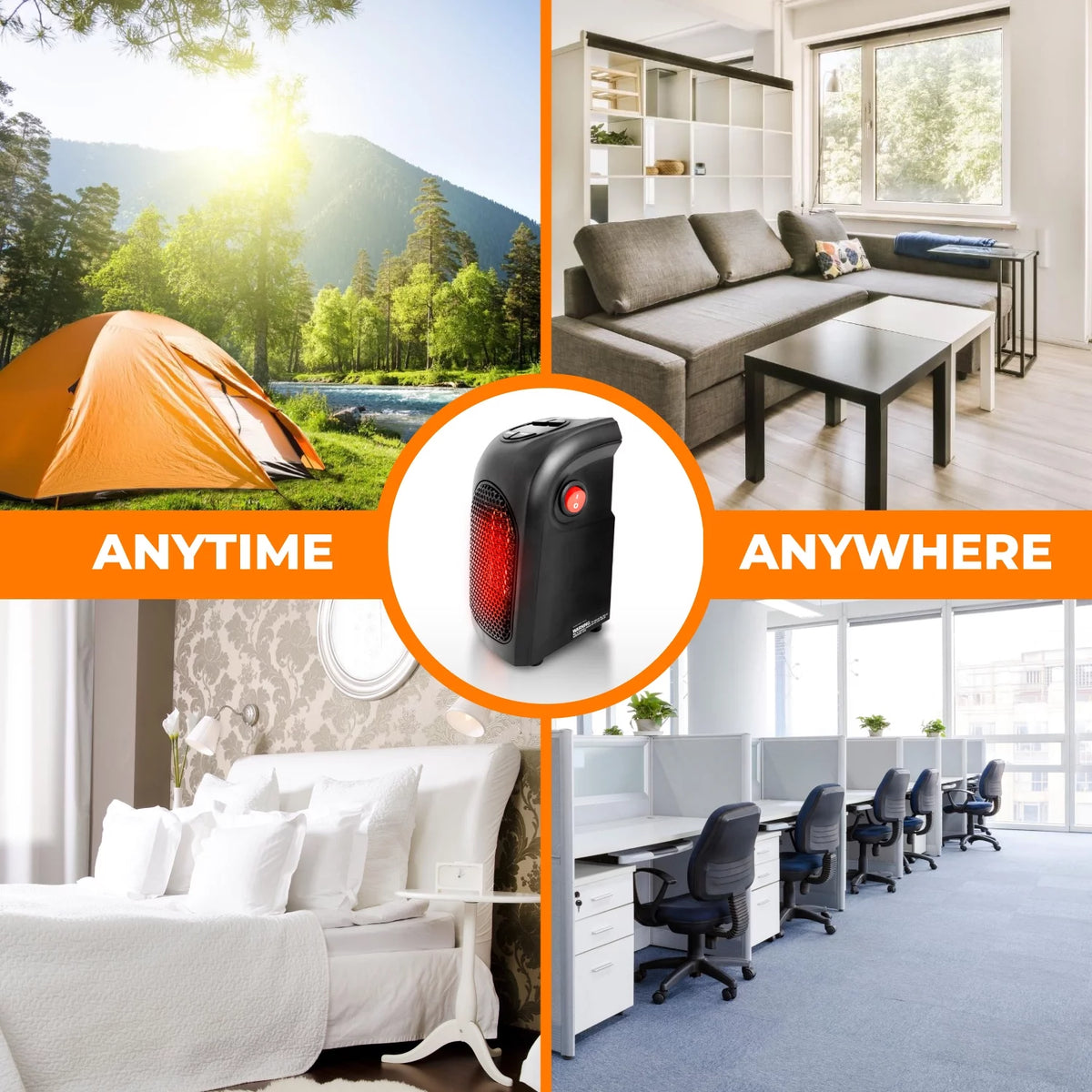 400W Programmable Plugin Heater with Remote, Black C82706