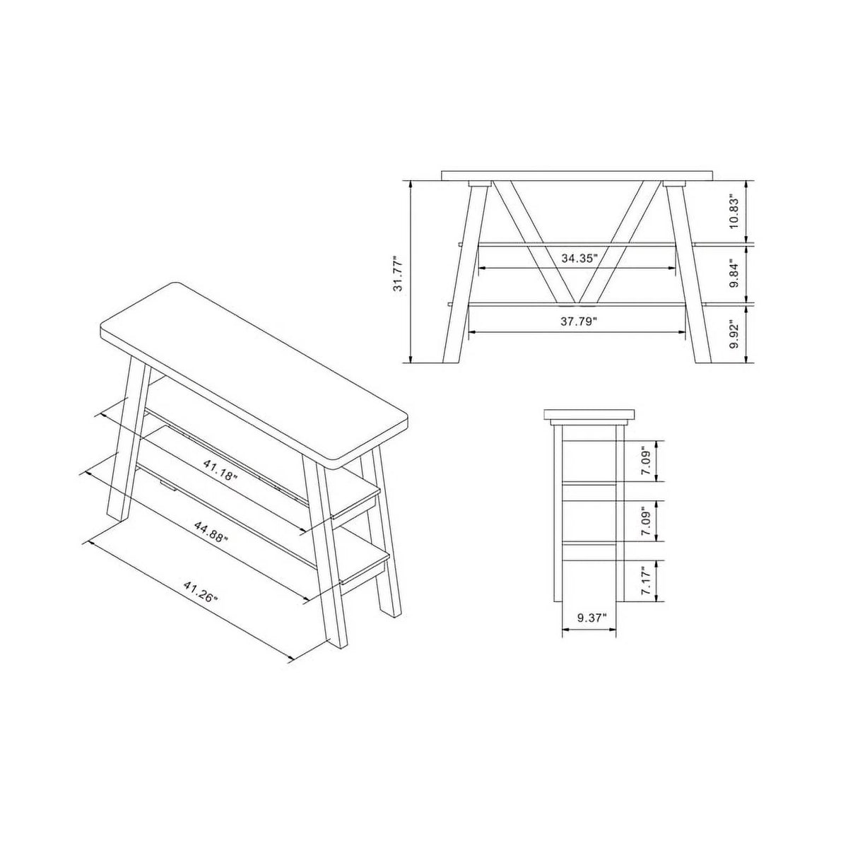 Farmhouse Wood Console Table B492