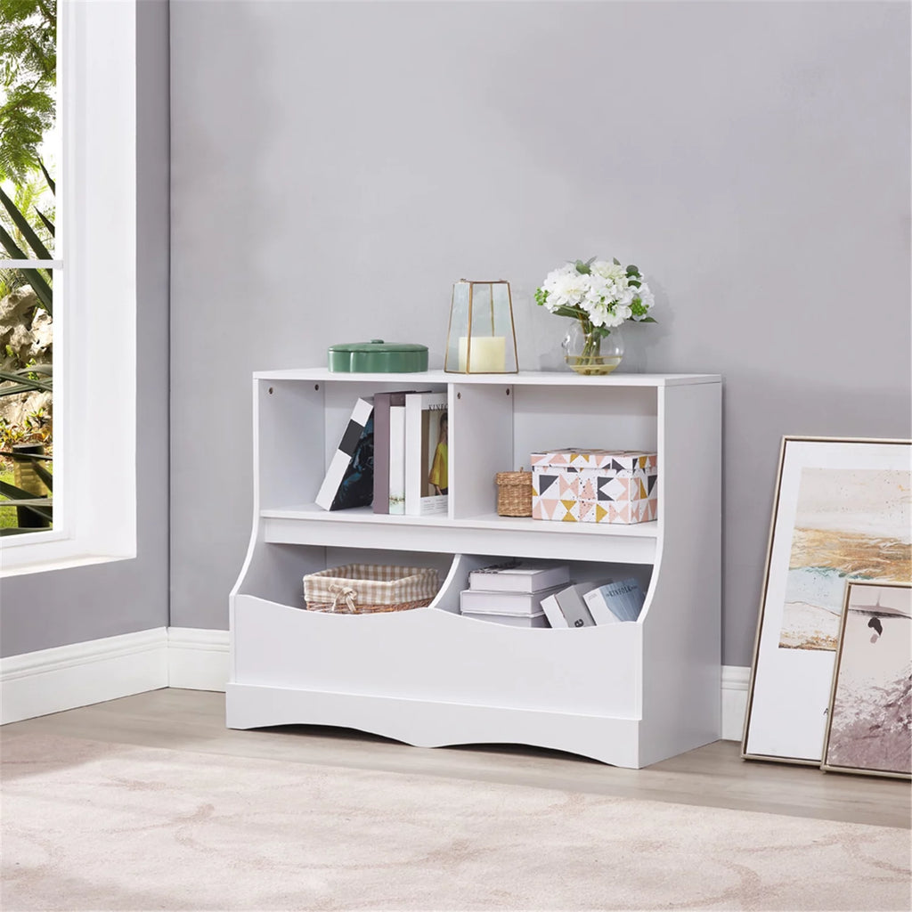 White Kids Toy Storage with Bookshelves Z288