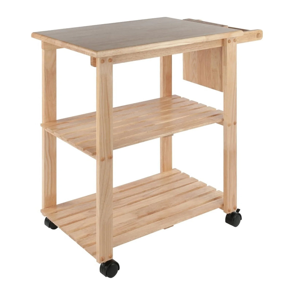 Wood Butcher Block Kitchen Cart in Natural Y596226