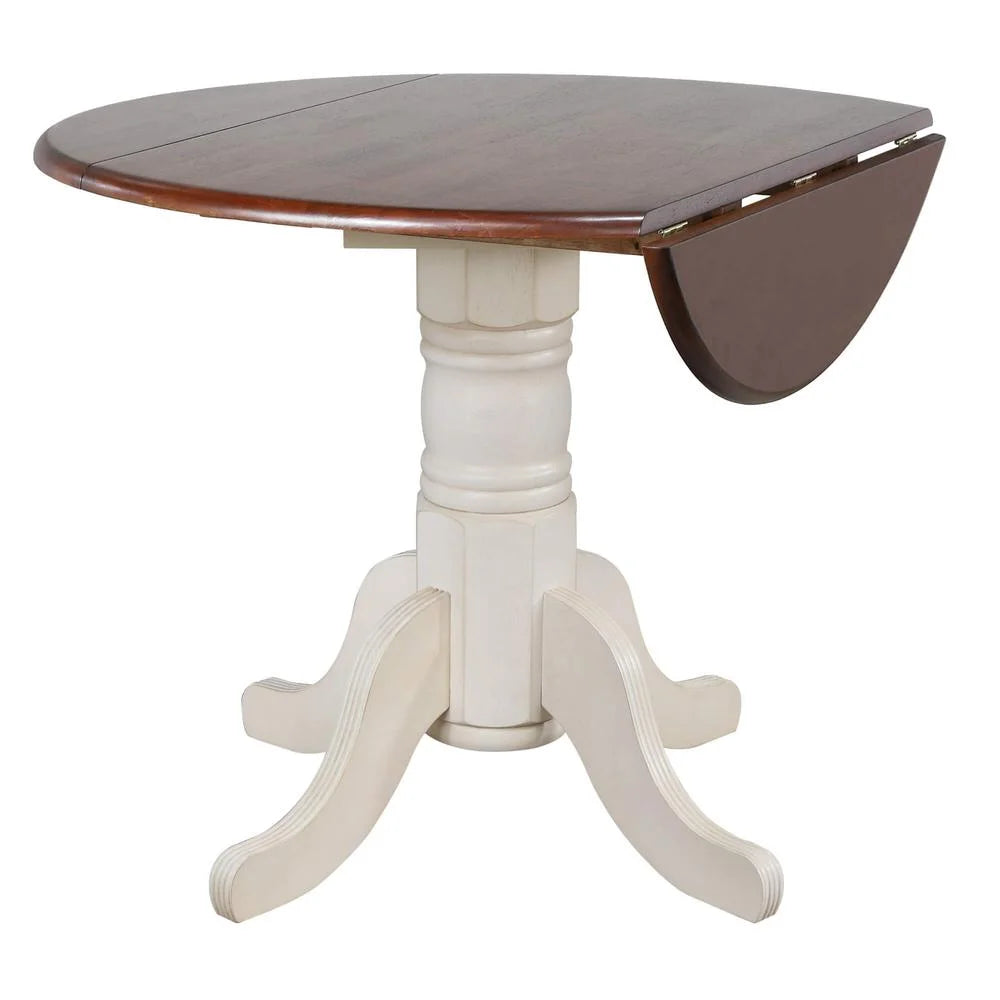 42" Round Extending Dropleaf Wood Dining Table W941877