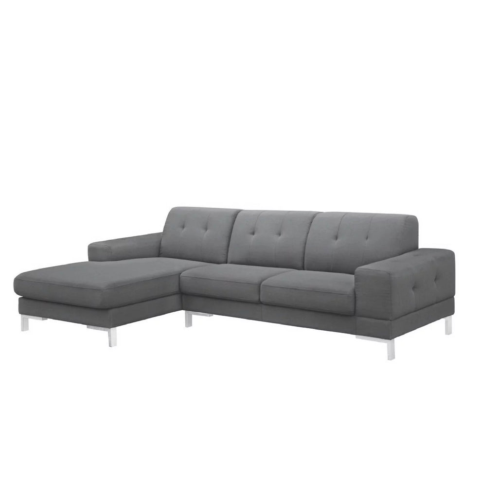 Gray Modern Sectional Sofa with Left Facing Chaise Lounger Y7728