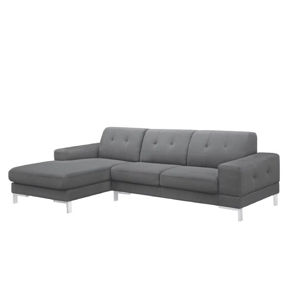 Gray Modern Sectional Sofa with Left Facing Chaise Lounger Y7728