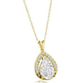 Lab-made Pear Cut Pendant with Melee Diamonds in Vermeil R5097