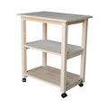 Unfinished Wood Microwave Kitchen Cart T952