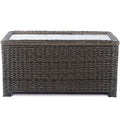 Brown Wicker Patio Coffee Table with Storage D665108