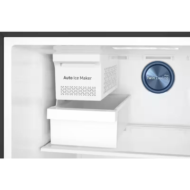 29 in. 17.6 cu. ft. Top Freezer Refrigerator with Ice Maker in Black Stainless Steel U722