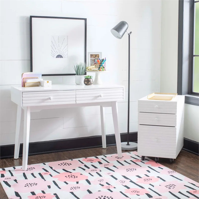 White 2 Drawer Desk or Console A73161