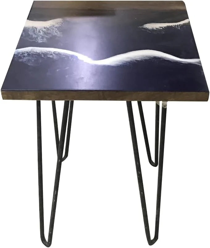 Natural Edge Wood Resin River Coffee Table Hairpin Legs Z34465