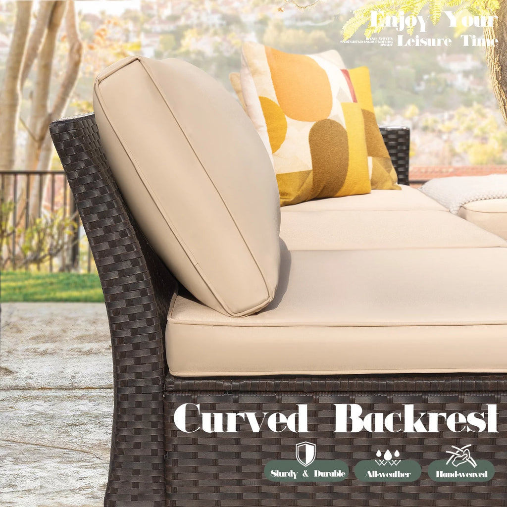7 Pieces Wicker Rattan Sectional Sofa Set with Storage Box O4218