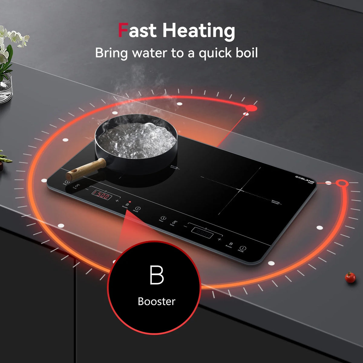 24 in. Portable 2 Elements Electric Induction Cooktop in Black I5727