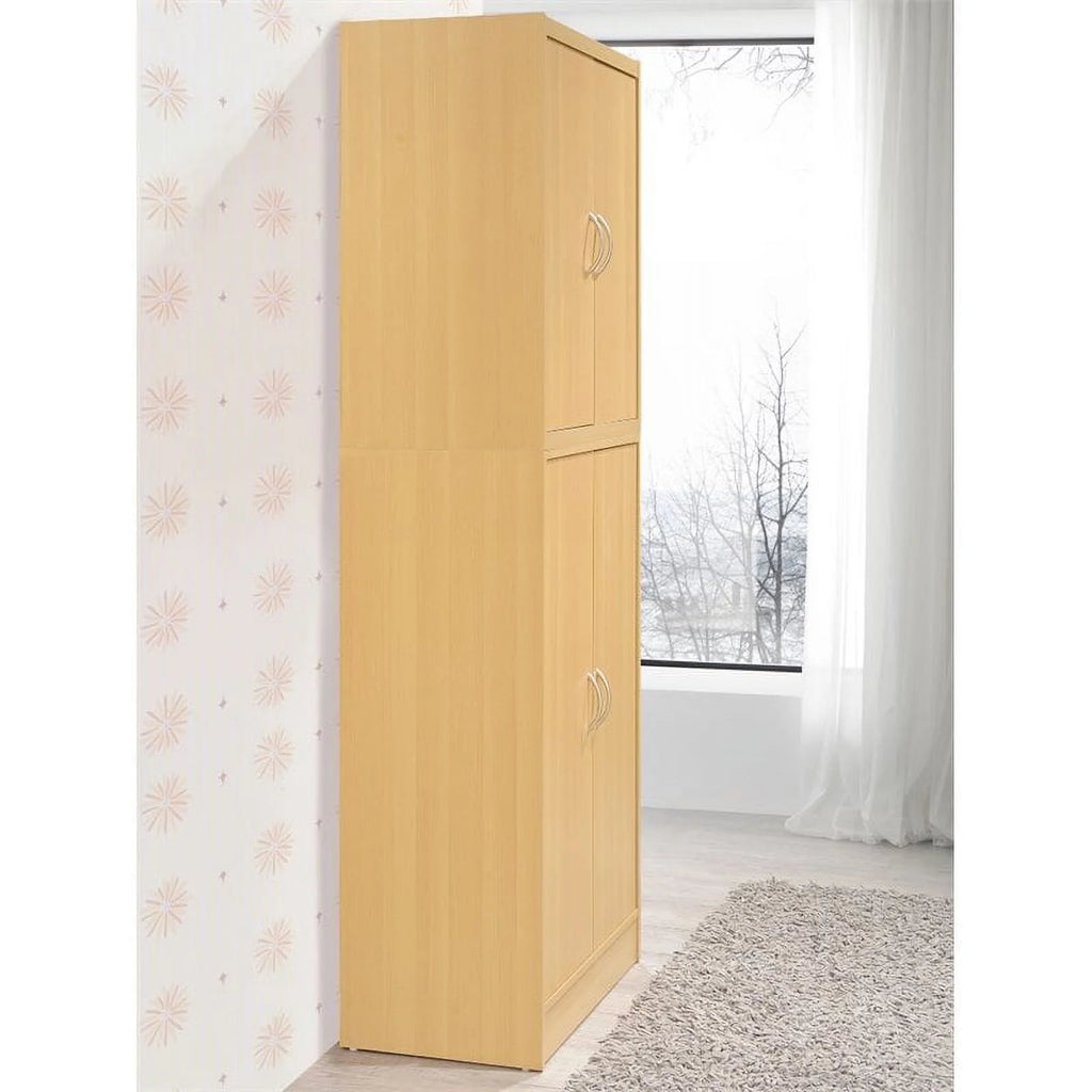 4 Door Kitchen Pantry with 4 Shelves in Beech S519