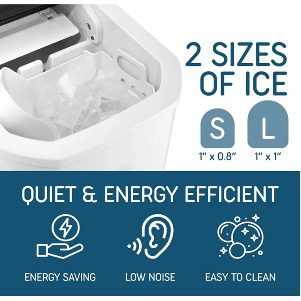 Countertop Ice Maker, 26lbs in 24Hrs, Self-Cleaning Ice Machine with Basket N22274