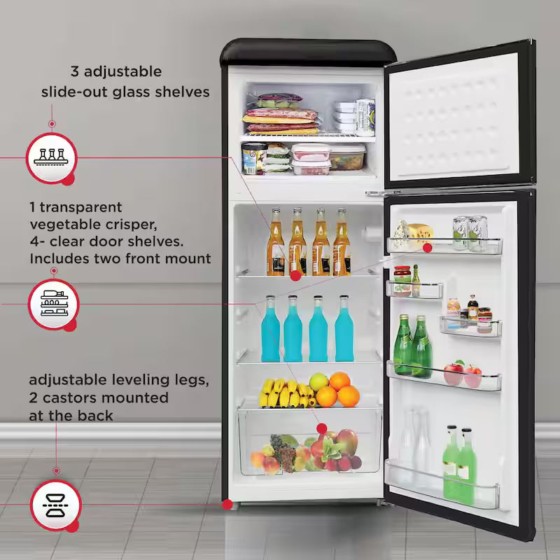 Black 7.5 cu. ft. Mini Fridge with Top Freezer J74586