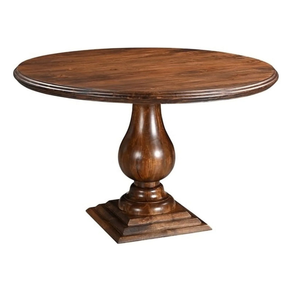 48" Round Solid Wood Pedestal Dining Table in Dark Brown P5915