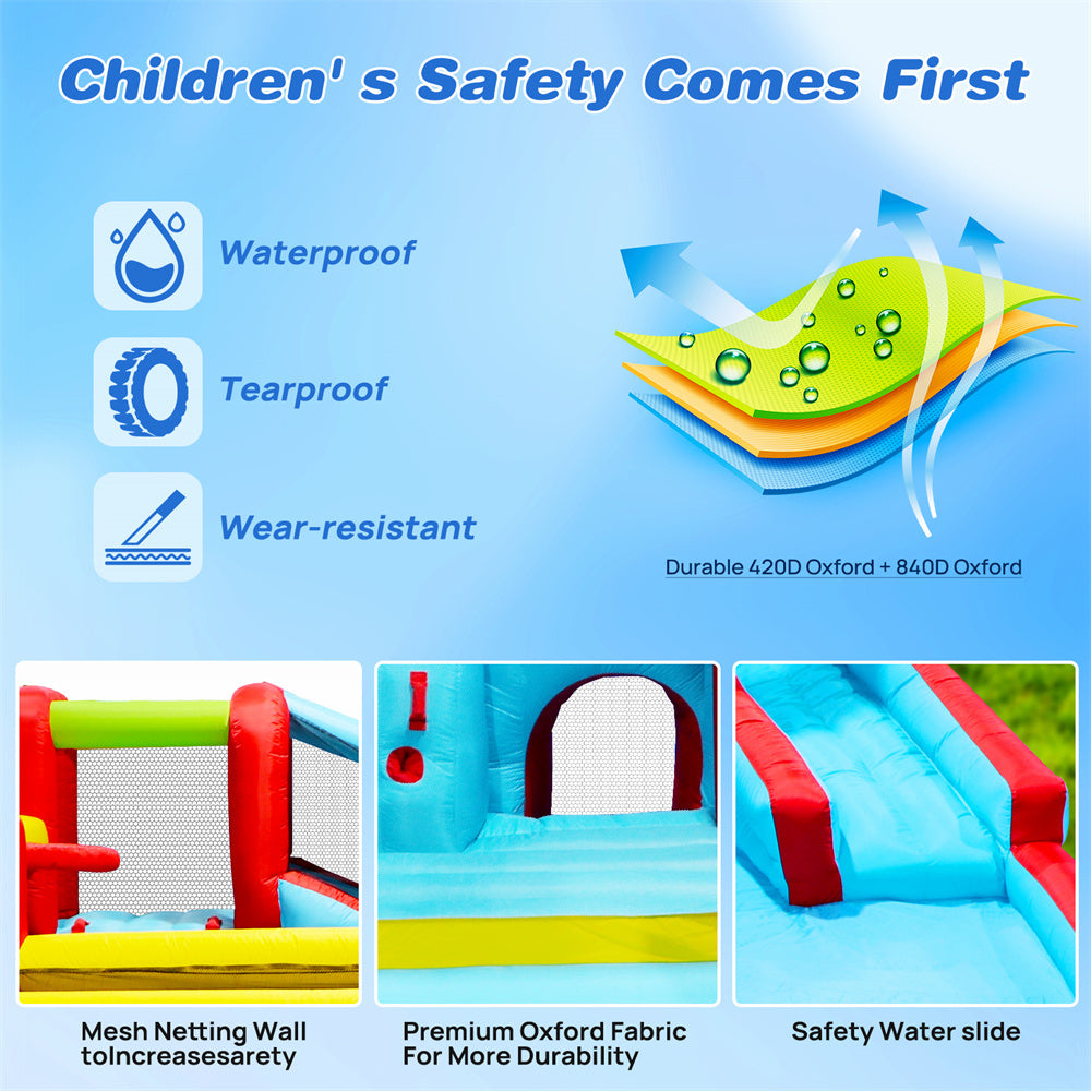 Inflatable Water Slide 7 in 1 Bounce House with Blower F750197