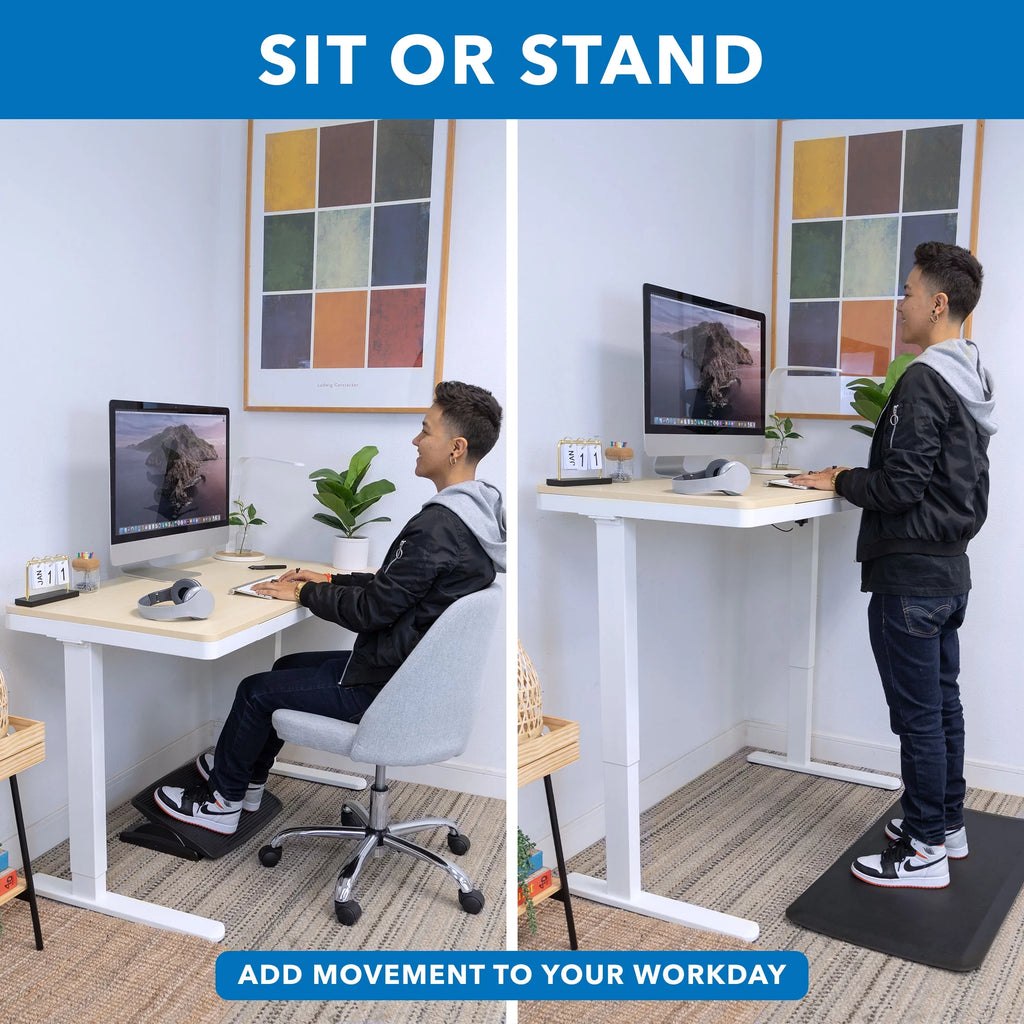 Height Adjustable Sit-Stand Desk with Drawer USB Hub Q989091