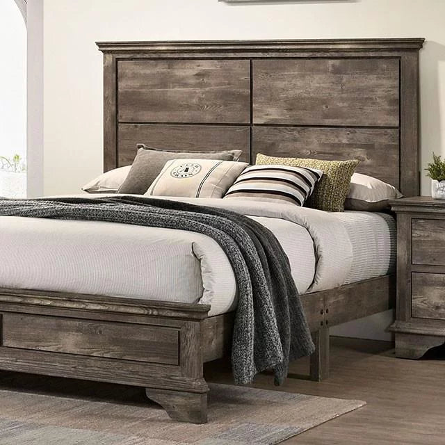 Gray Solid Wood King Bedroom Set 6pcs T46805