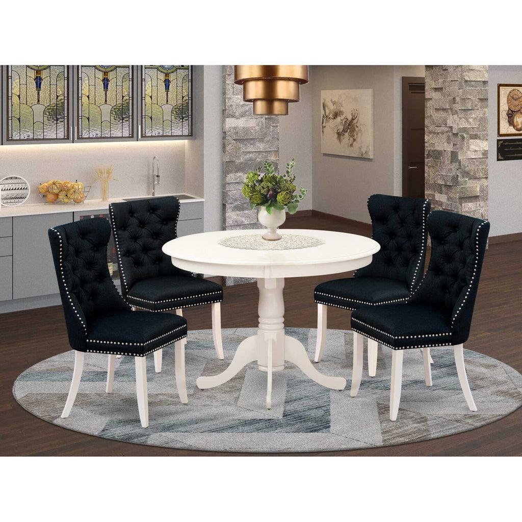 5 Piece Round Wooden Dining Table Set K909920