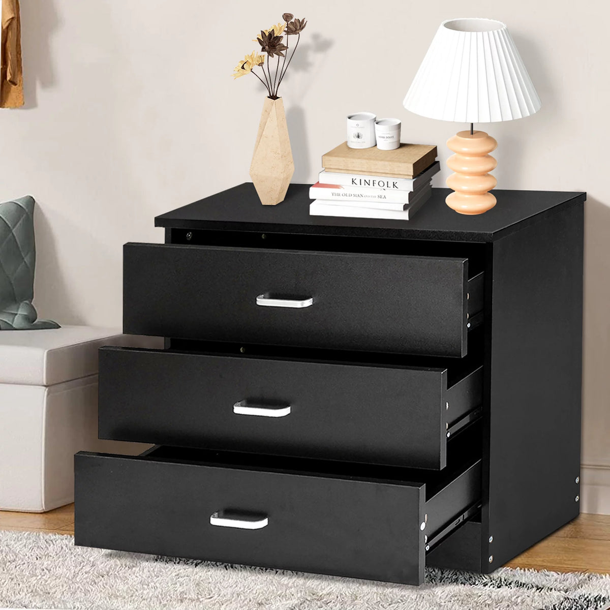 Black 4 Drawer Dresser J997843