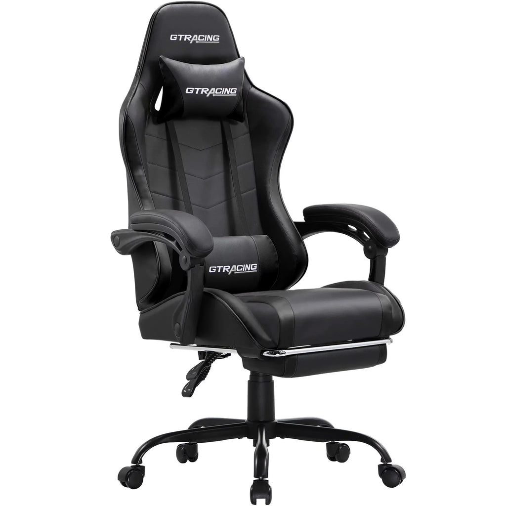 White Height Adjustable Reclining Gaming Chair with Footrest G28599