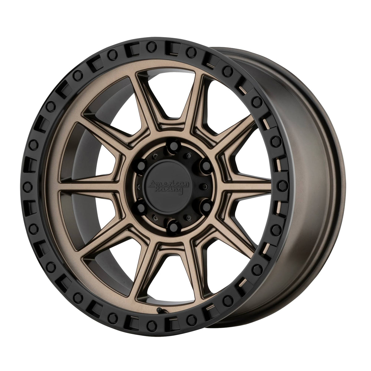 18x22 Matte Bronze Wheel with Black Lip Z3259